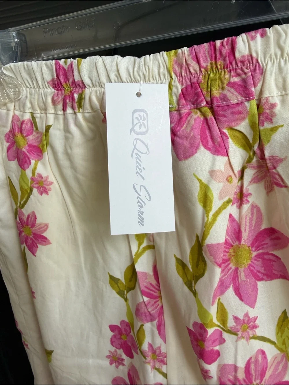 NWT HYFVE Wide Leg Apron Tank Set Delicate Blossom Floral Pink Green Ivory Small